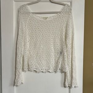 POL White Crochet Blouse